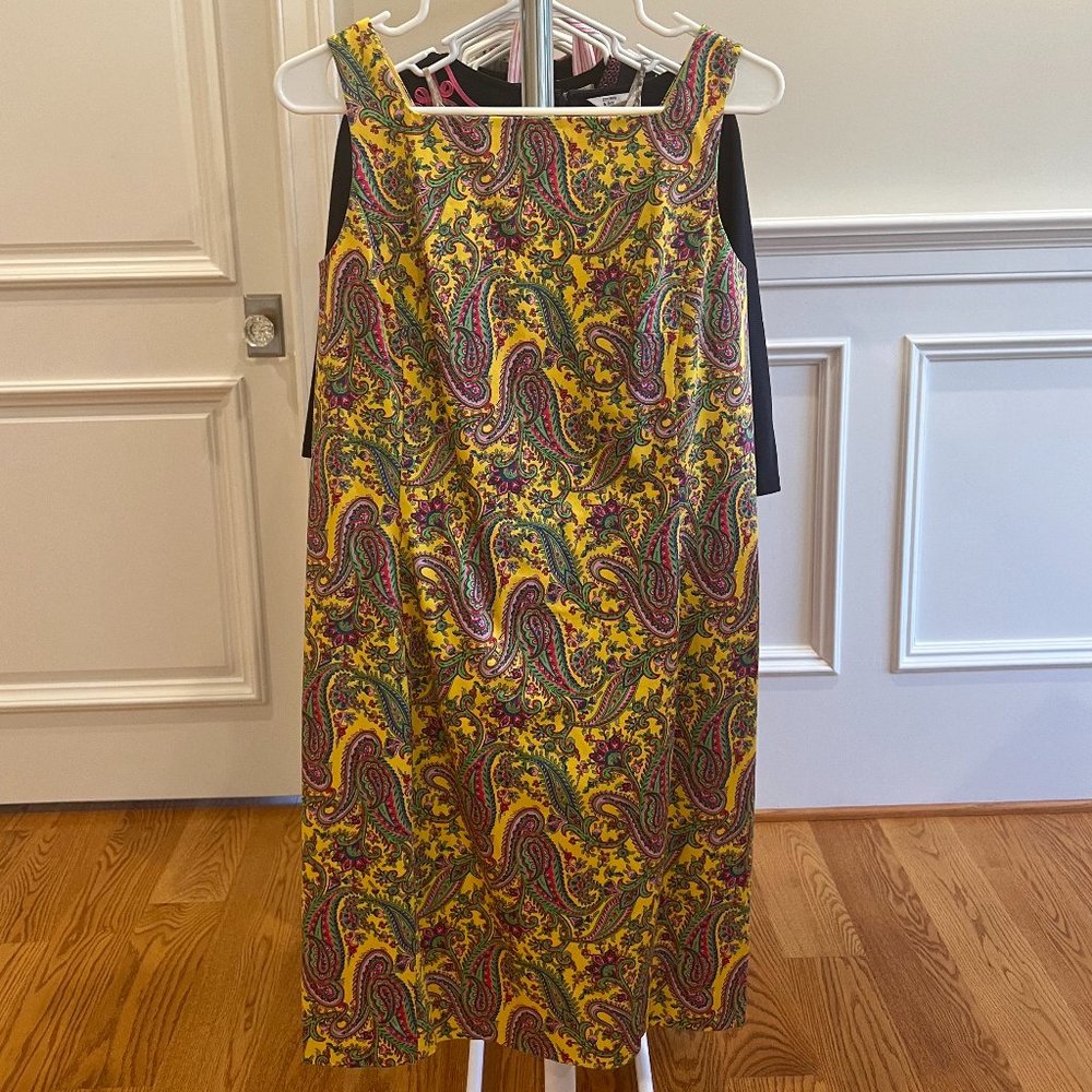 Yellow Ralph Lauren Paisley Dress Size 6 Multi-Color